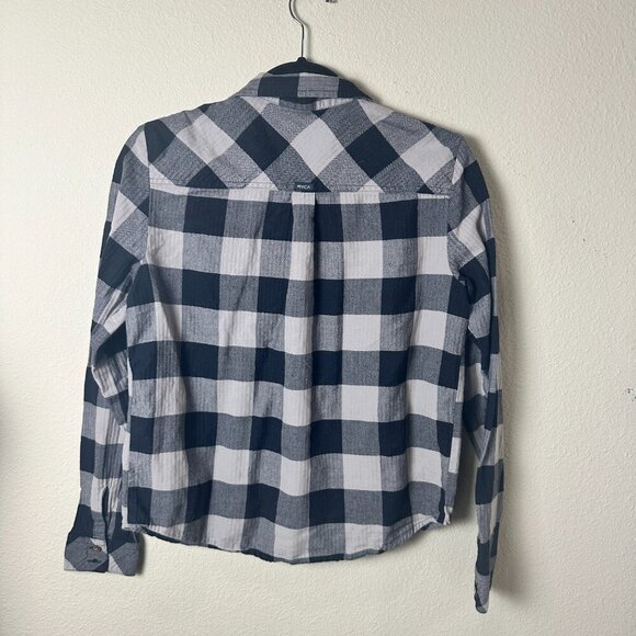 RVCA Buffalo Check Plaid Button Up Shirt Size Small - Picture 6 of 9